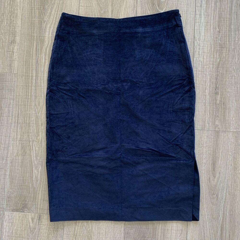 Banana Republic Velour Pencil Skirt Holiday Office Career Blue Womens Size 6